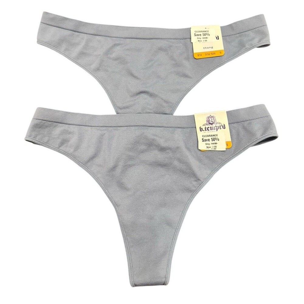 Lot of 2 NEW b.tempt'd by Wacoal Womens Thongs Blue Size Small S NWT